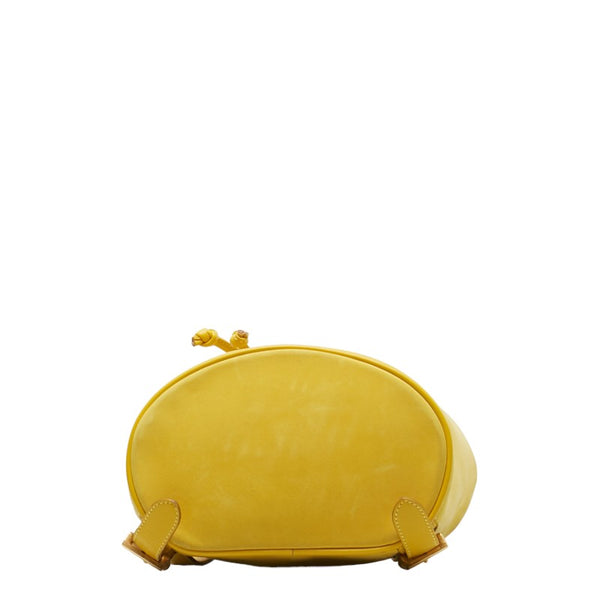 サルヴァトーレフェラガモ ガンチーニ リュック バックパック DJ-21 6147 イエロー スウェード レザー レディース Salvatore Ferragamo 【中古】