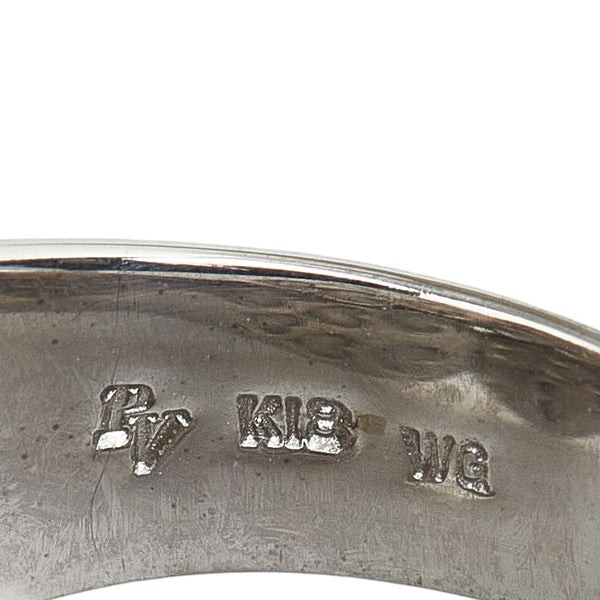 ポンテヴェキオ K18WG ホワイトゴールド ダイヤ1.02ct ブラックダイヤ1.10ct ハートモチーフ リング 指輪 レディース Ponte Vecchio 12号 【中古】