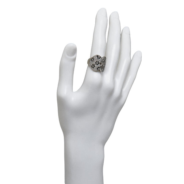 ポンテヴェキオ K18WG ホワイトゴールド ダイヤ1.02ct ブラックダイヤ1.10ct ハートモチーフ リング 指輪 レディース Ponte Vecchio 12号 【中古】