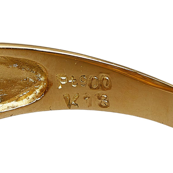 Pt900 プラチナ K18YG イエローゴールド ダイヤ0.51ct リング 指輪 レディース 12.5号 【中古】