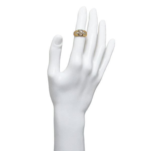 Pt900 プラチナ K18YG イエローゴールド ダイヤ0.51ct リング 指輪 レディース 12.5号 【中古】