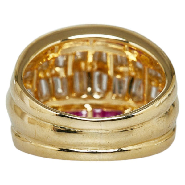 K18YG イエローゴールド ルビー1.40ct ダイヤ1.70ct リング 指輪 レディース 11.5号 【中古】