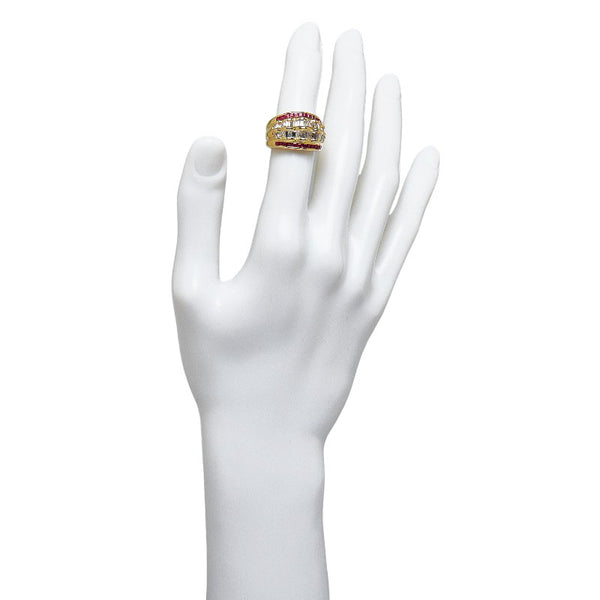 K18YG イエローゴールド ルビー1.40ct ダイヤ1.70ct リング 指輪 レディース 11.5号 【中古】