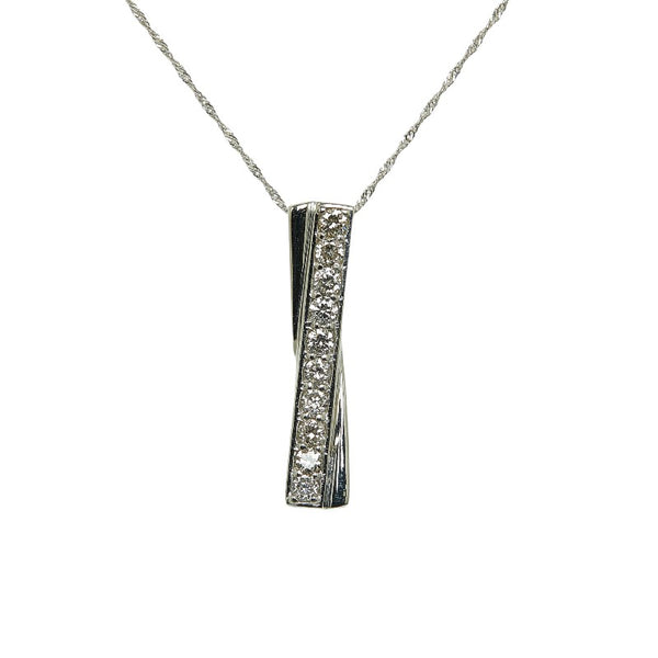 Pt900 プラチナ Pt850 プラチナ ダイヤ0.50ct ペンダントネックレス レディース 【中古】
