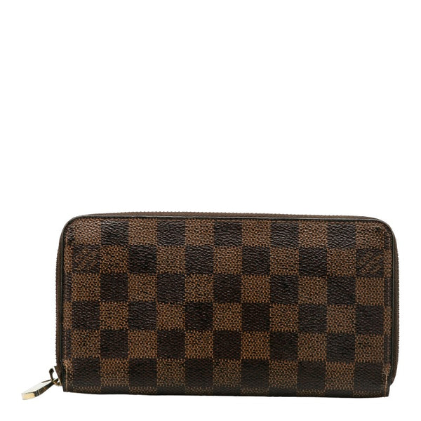 ルイ ヴィトン ダミエ ジッピーウォレット ラウンドファスナー 長財布 N41661 ブラウン PVC レディース LOUIS VUITTON 【中古】