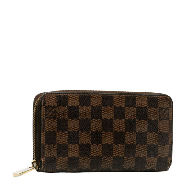 ルイ ヴィトン ダミエ ジッピーウォレット ラウンドファスナー 長財布 N41661 ブラウン PVC レディース LOUIS VUITTON 【中古】