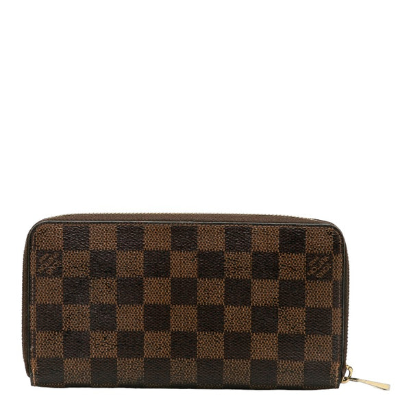 ルイ ヴィトン ダミエ ジッピーウォレット ラウンドファスナー 長財布 N41661 ブラウン PVC レディース LOUIS VUITTON 【中古】