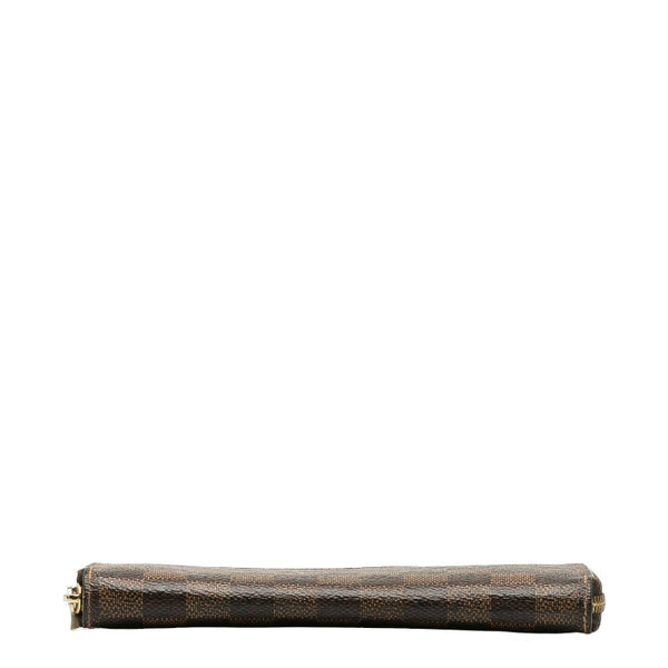 ルイ ヴィトン ダミエ ジッピーウォレット ラウンドファスナー 長財布 N41661 ブラウン PVC レディース LOUIS VUITTON 【中古】