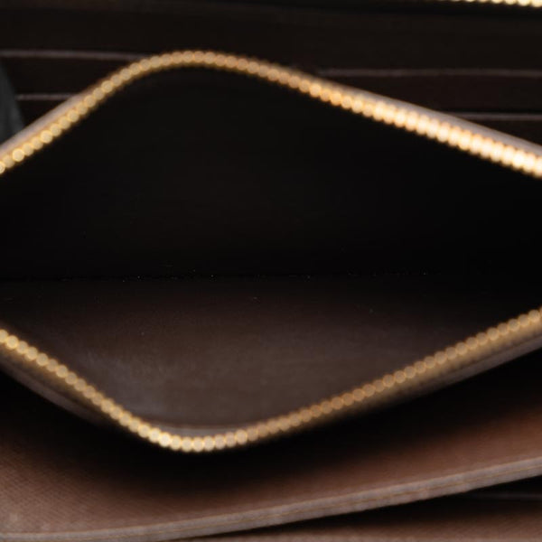 ルイ ヴィトン ダミエ ジッピーウォレット ラウンドファスナー 長財布 N41661 ブラウン PVC レディース LOUIS VUITTON 【中古】