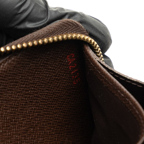 ルイ ヴィトン ダミエ ジッピーウォレット ラウンドファスナー 長財布 N41661 ブラウン PVC レディース LOUIS VUITTON 【中古】