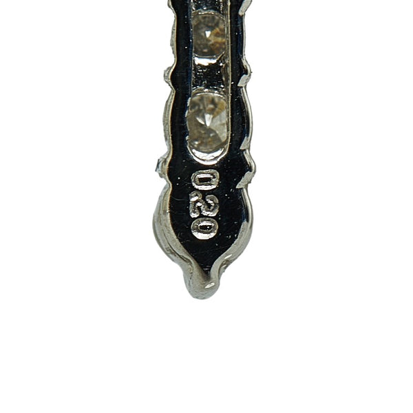 Pt900 プラチナ ダイヤ0.40ct クロス フック ピアス レディース 【中古】