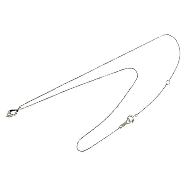 ヨンドシー Pt950 プラチナ Pt850 プラチナ ダイヤ0.15ct ツイスト ドロップ ネックレス レディース 4℃ 【中古】