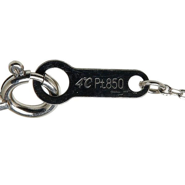 ヨンドシー Pt950 プラチナ Pt850 プラチナ ダイヤ0.15ct ツイスト ドロップ ネックレス レディース 4℃ 【中古】