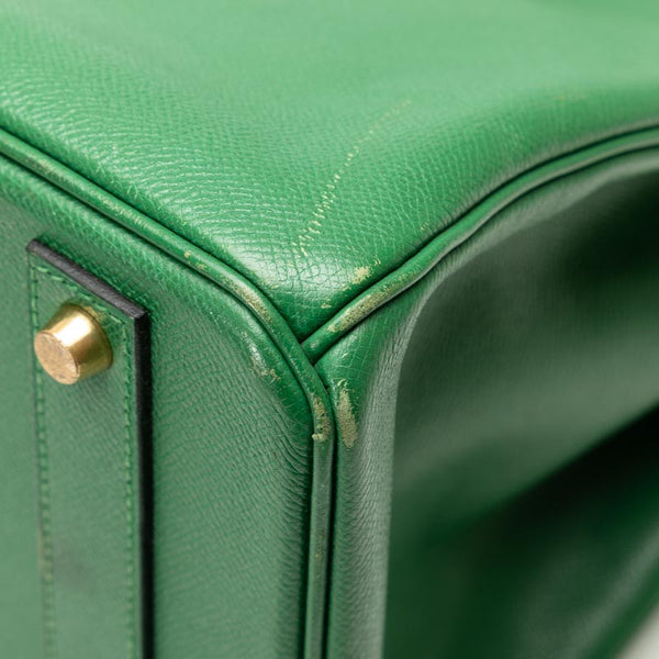 エルメス バーキン 40 ハンドバッグ グリーン クシュベル レディース HERMES 【中古】