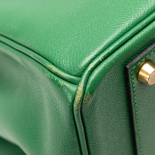 エルメス バーキン 40 ハンドバッグ グリーン クシュベル レディース HERMES 【中古】