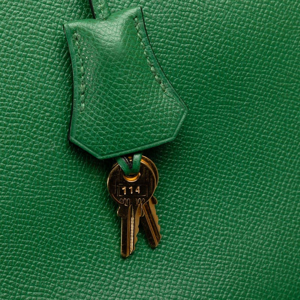 エルメス バーキン 40 ハンドバッグ グリーン クシュベル レディース HERMES 【中古】