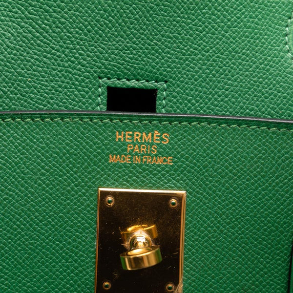 エルメス バーキン 40 ハンドバッグ グリーン クシュベル レディース HERMES 【中古】