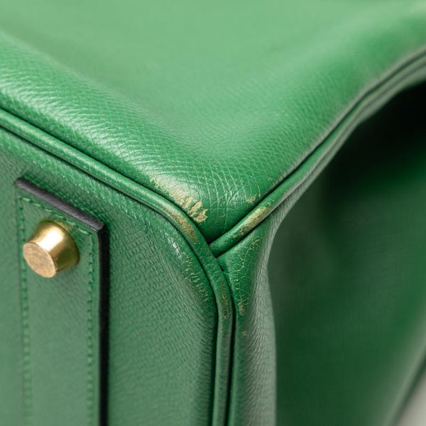 エルメス バーキン 40 ハンドバッグ グリーン クシュベル レディース HERMES 【中古】