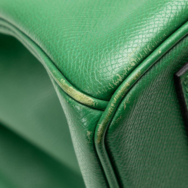 エルメス バーキン 40 ハンドバッグ グリーン クシュベル レディース HERMES 【中古】