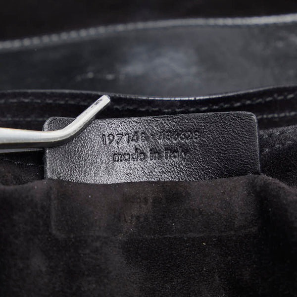 サンローラン ミューズトゥ ハンドバッグ 197148 ブラック ゴールド エナメル レディース SAINT LAURENT 【中古】