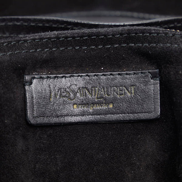 サンローラン ミューズトゥ ハンドバッグ 197148 ブラック ゴールド エナメル レディース SAINT LAURENT 【中古】