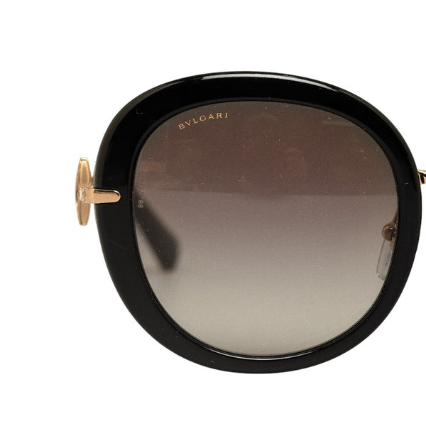 ブルガリ ディーヴァドリーム ラウンド サングラス 8196B ブラック ゴールド メッキ プラスチック レディース BVLGARI 【中古】