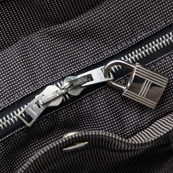 エルメス エールラインMM ハンドバッグ トートバッグ グレー キャンバス レディース HERMES 【中古】