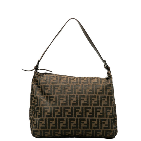 フェンディ ズッカ マンマバケット ワンショルダーバッグ 26425 ベージュ ブラウン キャンバス レザー レディース FENDI 【中古】