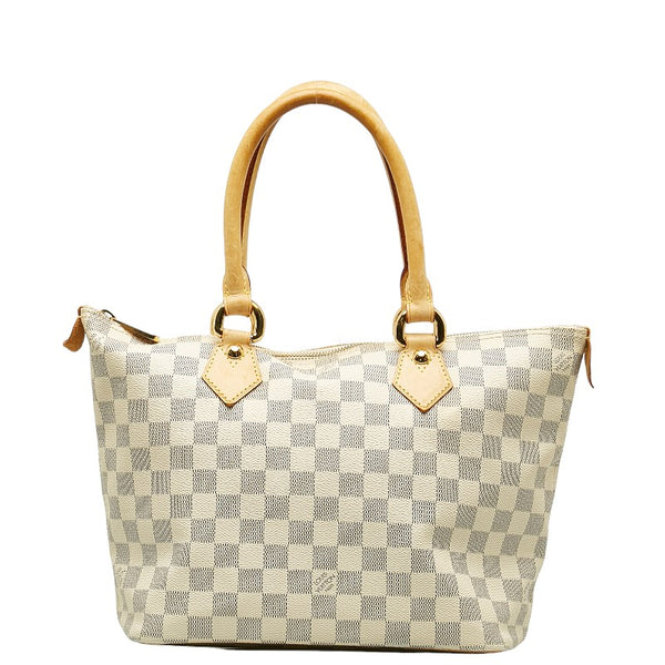 ルイ ヴィトン ダミエ アズール サレヤPM ハンドバッグ トートバッグ  N51186 ホワイト PVC レザー レディース LOUIS VUITTON 【中古】