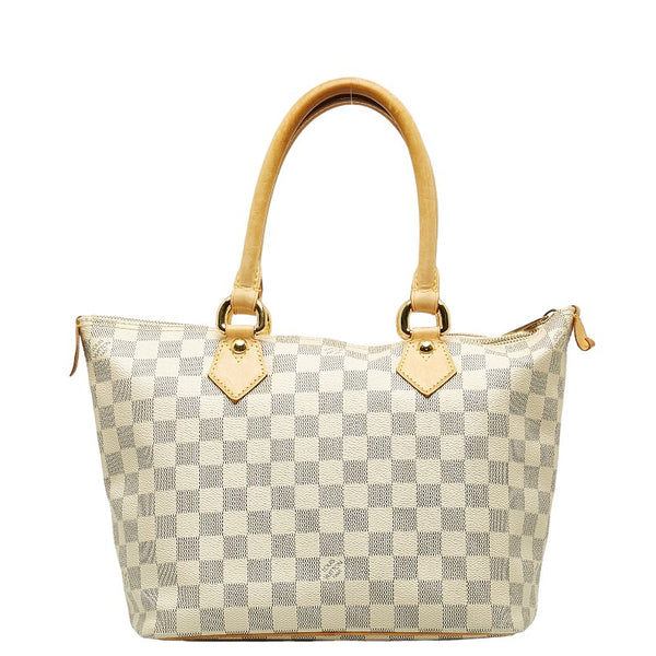 ルイ ヴィトン ダミエ アズール サレヤPM ハンドバッグ トートバッグ  N51186 ホワイト PVC レザー レディース LOUIS VUITTON 【中古】