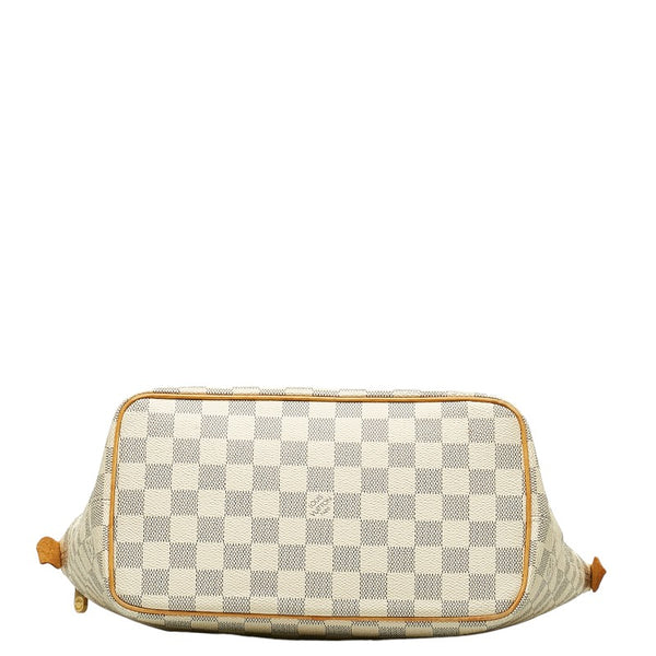 ルイ ヴィトン ダミエ アズール サレヤPM ハンドバッグ トートバッグ  N51186 ホワイト PVC レザー レディース LOUIS VUITTON 【中古】