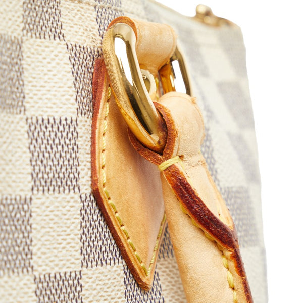 ルイ ヴィトン ダミエ アズール サレヤPM ハンドバッグ トートバッグ  N51186 ホワイト PVC レザー レディース LOUIS VUITTON 【中古】