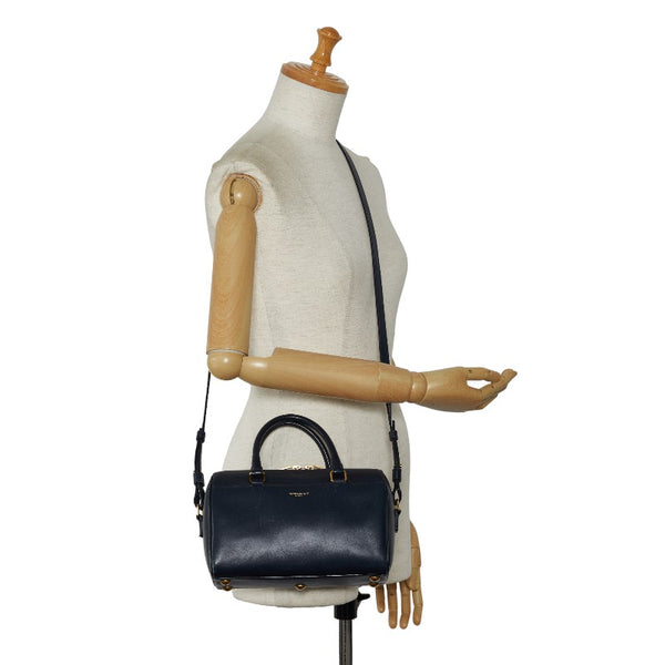 サンローラン ベイビーダッフル ハンドバッグ ショルダーバッグ 2WAY ネイビー レザー レディース SAINT LAURENT 【中古】