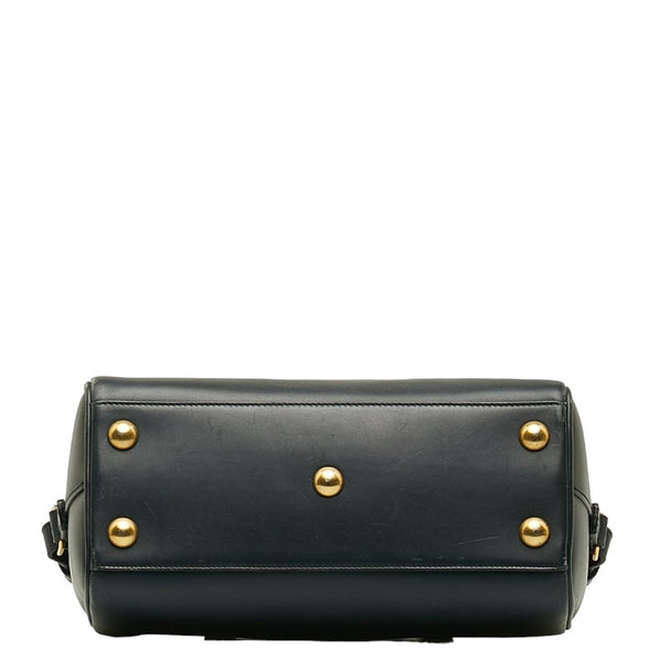 サンローラン ベイビーダッフル ハンドバッグ ショルダーバッグ 2WAY ネイビー レザー レディース SAINT LAURENT 【中古】