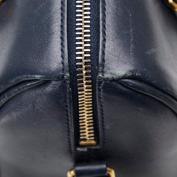 サンローラン ベイビーダッフル ハンドバッグ ショルダーバッグ 2WAY ネイビー レザー レディース SAINT LAURENT 【中古】