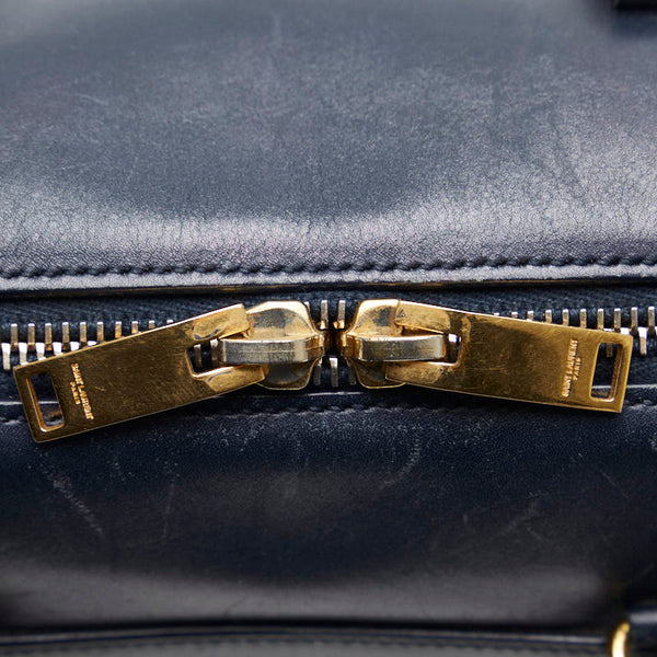 サンローラン ベイビーダッフル ハンドバッグ ショルダーバッグ 2WAY ネイビー レザー レディース SAINT LAURENT 【中古】