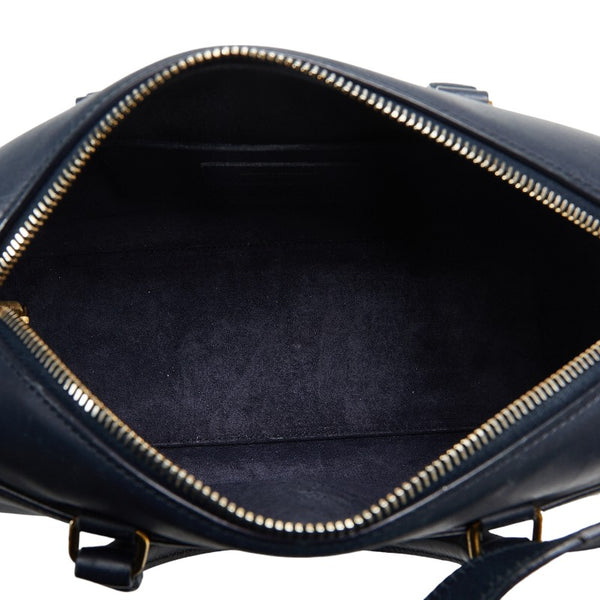 サンローラン ベイビーダッフル ハンドバッグ ショルダーバッグ 2WAY ネイビー レザー レディース SAINT LAURENT 【中古】