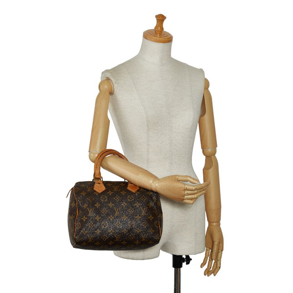 ルイ ヴィトン モノグラム スピーディ25 ミニボストンバッグ ハンドバッグ M41528 ブラウン PVC レザー レディース LOUIS VUITTON 【中古】