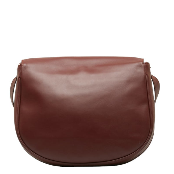 カルティエ マストライン 斜め掛け ショルダーバッグ ワインレッド レザー レディース CARTIER 【中古】