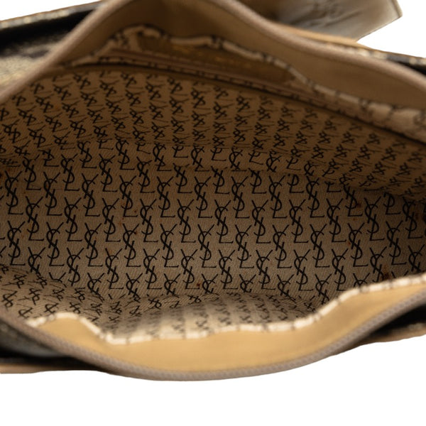 サンローラン 斜め掛け ショルダーバッグ ブラウン PVC レザー レディース SAINT LAURENT 【中古】