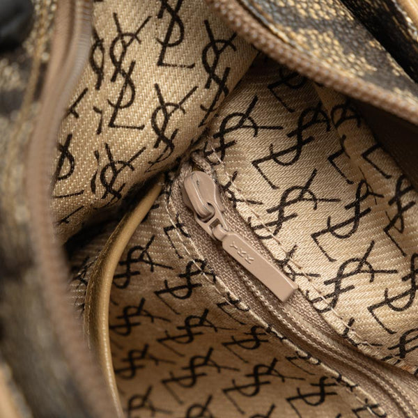 サンローラン 斜め掛け ショルダーバッグ ブラウン PVC レザー レディース SAINT LAURENT 【中古】