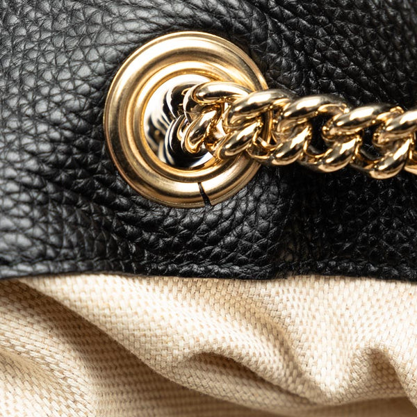 グッチ インターロッキングG ソーホー  チェーン ショルダーバッグ トートバッグ 308982 ブラック レザー レディース GUCCI 【中古】