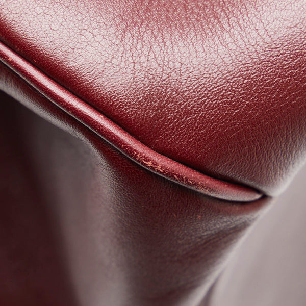 カルティエ マストライン 巾着 ゴールド金具 斜め掛け ショルダーバッグ ボルドー ワインレッド レザー レディース CARTIER 【中古】