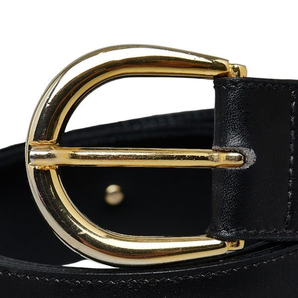 セリーヌ 馬車 ベルト ブラック ゴールド レザー レディース CELINE 【中古】