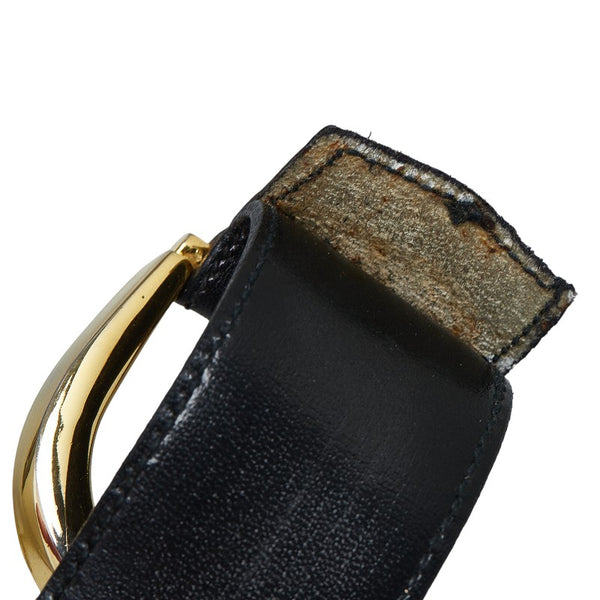 セリーヌ 馬車 ベルト ブラック ゴールド レザー レディース CELINE 【中古】