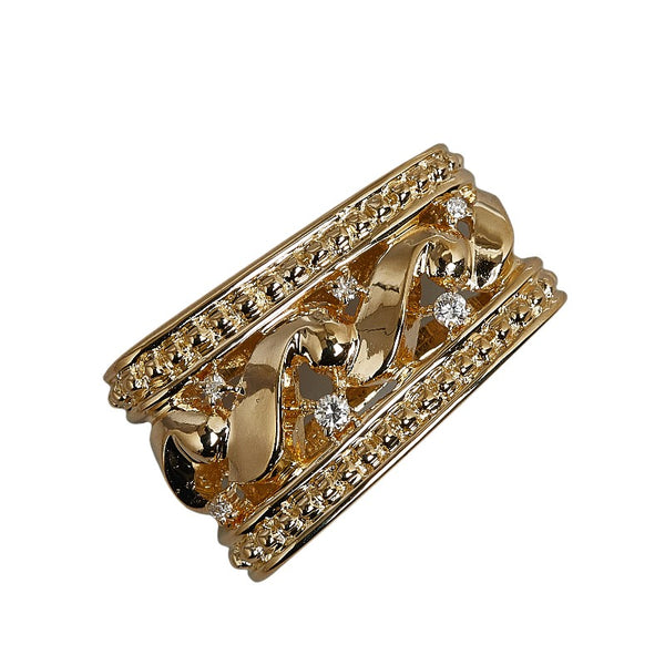 ランバン K18YG イエローゴールド ダイヤ0.09ct ペンダントトップ レディース LANVIN 【中古】