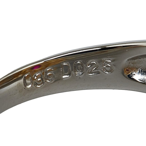 Pt900 プラチナ K18YG イエローゴールド ルビー0.36ct ダイヤ0.25ct リング 指輪 レディース 9号 【中古】