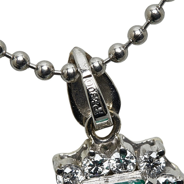 Pt900 プラチナ Pt850 プラチナ エメラルド1.22ct ダイヤ0.55ct ペンダントネックレス レディース 【中古】