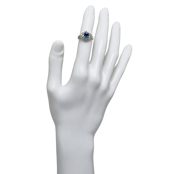 Pt900 プラチナ サファイア1.34ct ダイヤ0.50ct リング 指輪 レディース 10号 【中古】