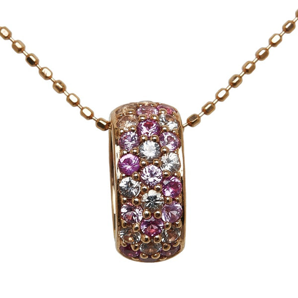 K18PG ピンクゴールド サファイア0.55ct ネックレス レディース 【中古】